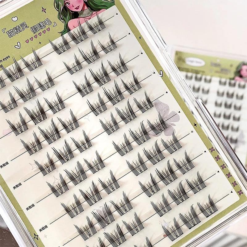 Venta al por mayor de pestañas postizas naturales sin pegamento fácil aplicación de 3 pasos pestañas postizas pestañas DIY para principiantes con diseño de girasol