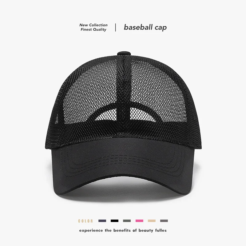 1pc Summer Full Mesh Baseball Caps for Men Women,Quick Dry Cooling Outdoor Sun Protection Hiking Golf Running Adjustable Hats