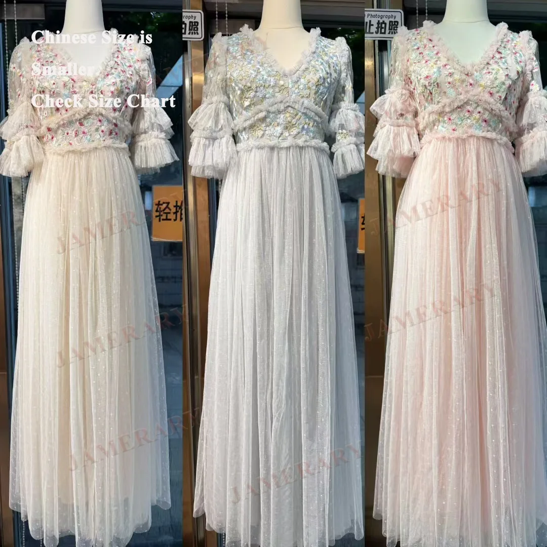 

Бренд-дизайнер с вышивкой, роскошные вечерние платья, женские летние тюлевые вечерние платья в горошек, длинное платье для выпускного вечера, Vestidos