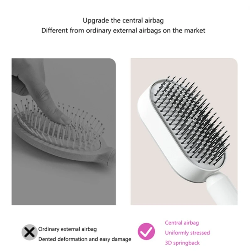 Comb Hair Brush For Women One-Key Cleaning Hair Loss  Massage Scalp Comb Anti-Static Hair Styling Tools