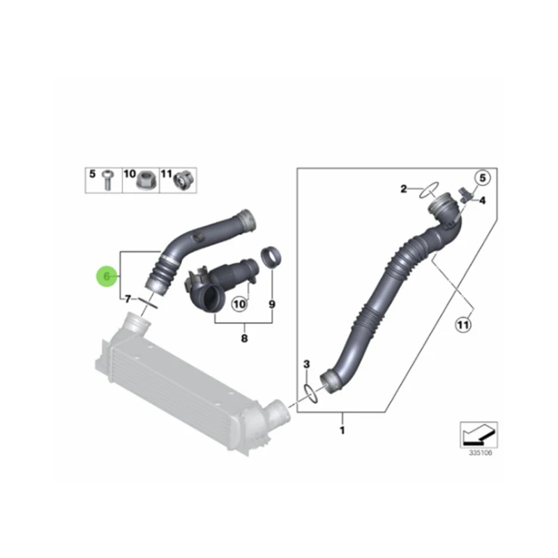 13717588283 x1 e84 28ix z4 e89 Inflatable guide turbo tube