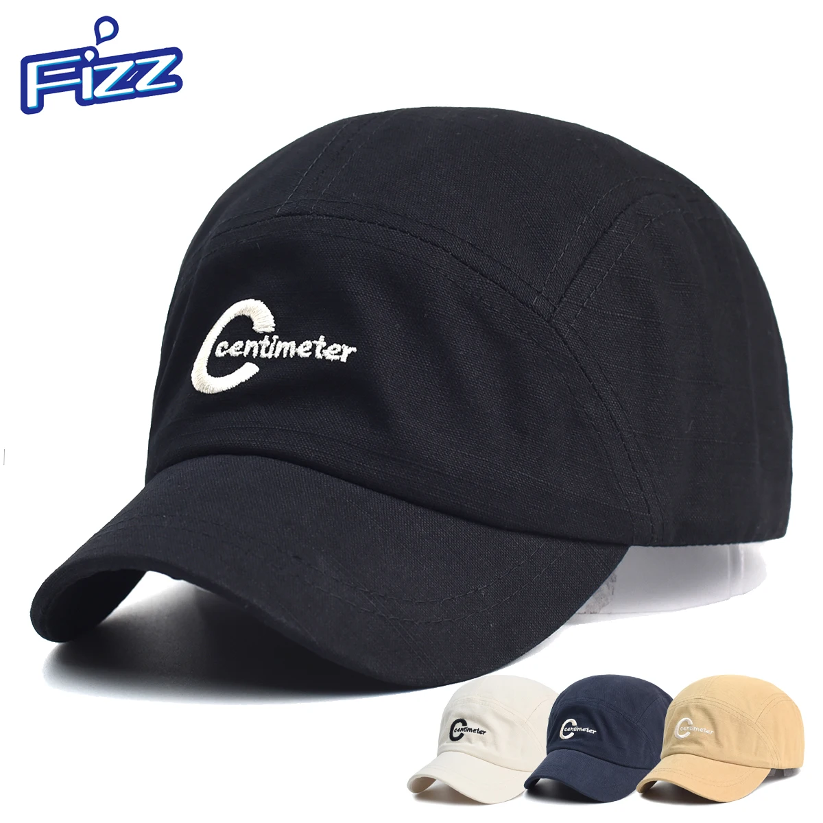 Short Brim Cotton Baseball Cap Men Women Casual Vintage Dad Hat Adjustable Trucker Style Low Profile Caps Nylon Fastener Tape