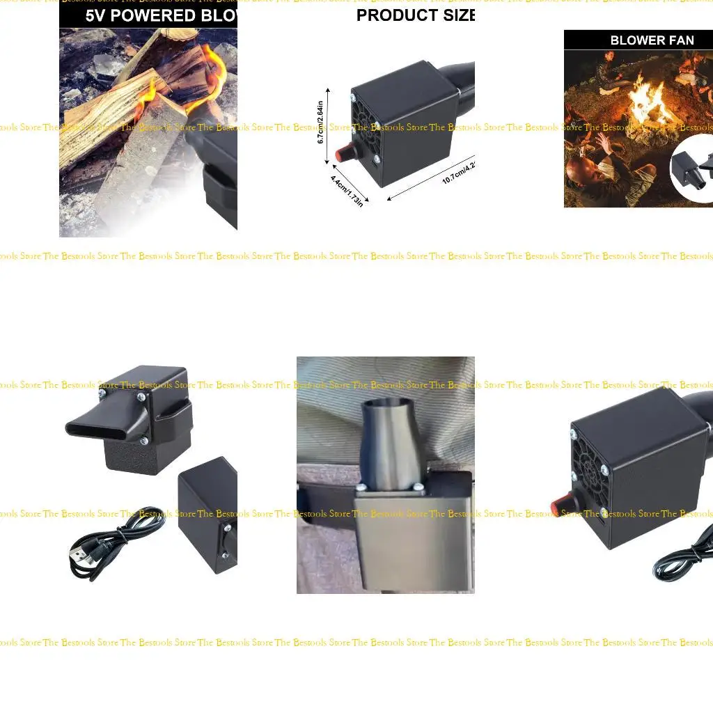 

12pf USB C 5V воздушный воздуходувка барбекю BBQ Controller 6000 об / мин портативная пожарная вентиляция