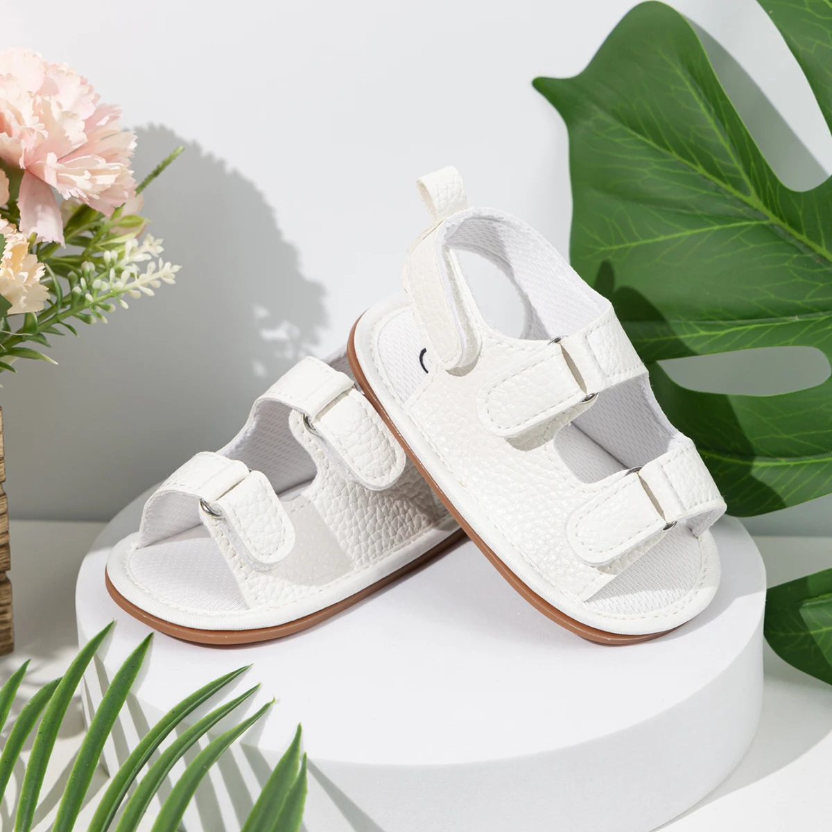 صنادل مطاطية ناعمة ضد الانزلاق ، أحذية للأولاد والبنات ، فستان بعقدة فراشية ، مسطح من 0-18 شهرًا ، شبشب شاطئ ، مشاية أولى ، أحذية سرير ، صيف