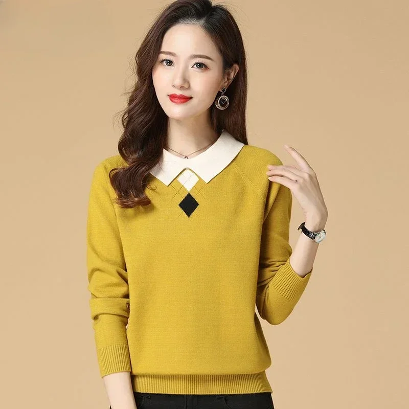 Long Sleeve Women's Knit Sweater Trend Ladies Pullovers Short Cropped Fashion 2024 Clothes Smooth Jumper Sale All Cheap Offers