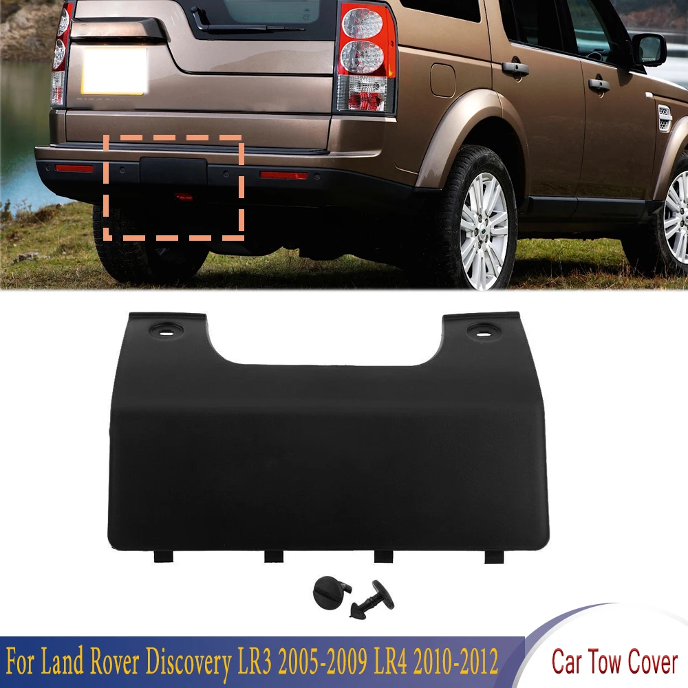 

Car Black Rear Bumper Tow Eye Hook Cover Panel With Clip For Land Rover Discovery LR3 2005-2009 LR4 2010-2012 DPO500011PCL