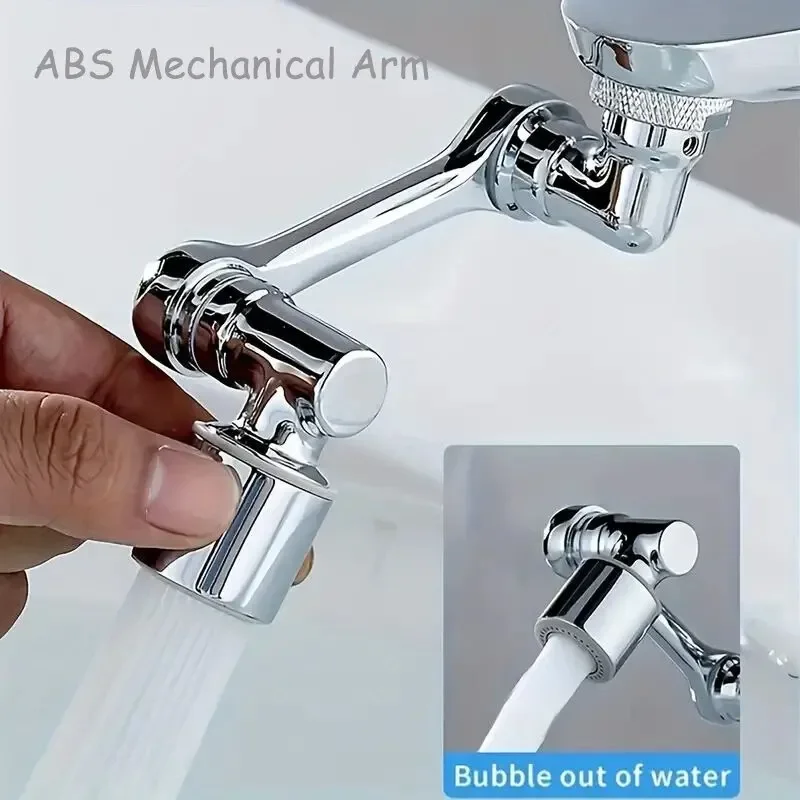 Extensor de grifo de 2 piezas, brazo robótico ABS, modo único, 1080 °   Extensión de grifo universal giratoria, grifo giratorio para lavabo de baño