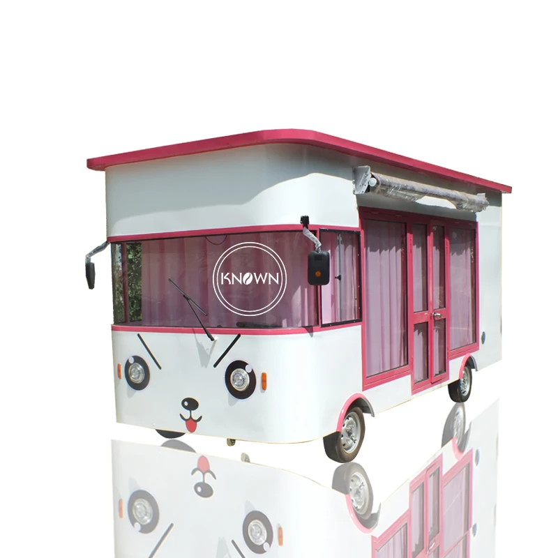 ステンレス鋼のモバイルファーストフード自動販売カート、通りの電気フードトラック、アイスクリームケータリングカー、2023