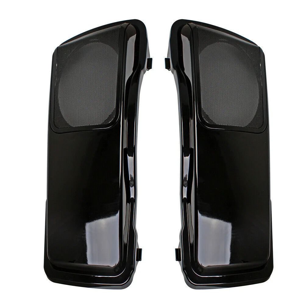 Motorcycle Vivid Black 6 x 9" Speaker Saddlebag Lids For Harley Touring Electra Glide Ultra Classic Road King CVO 1993-2013