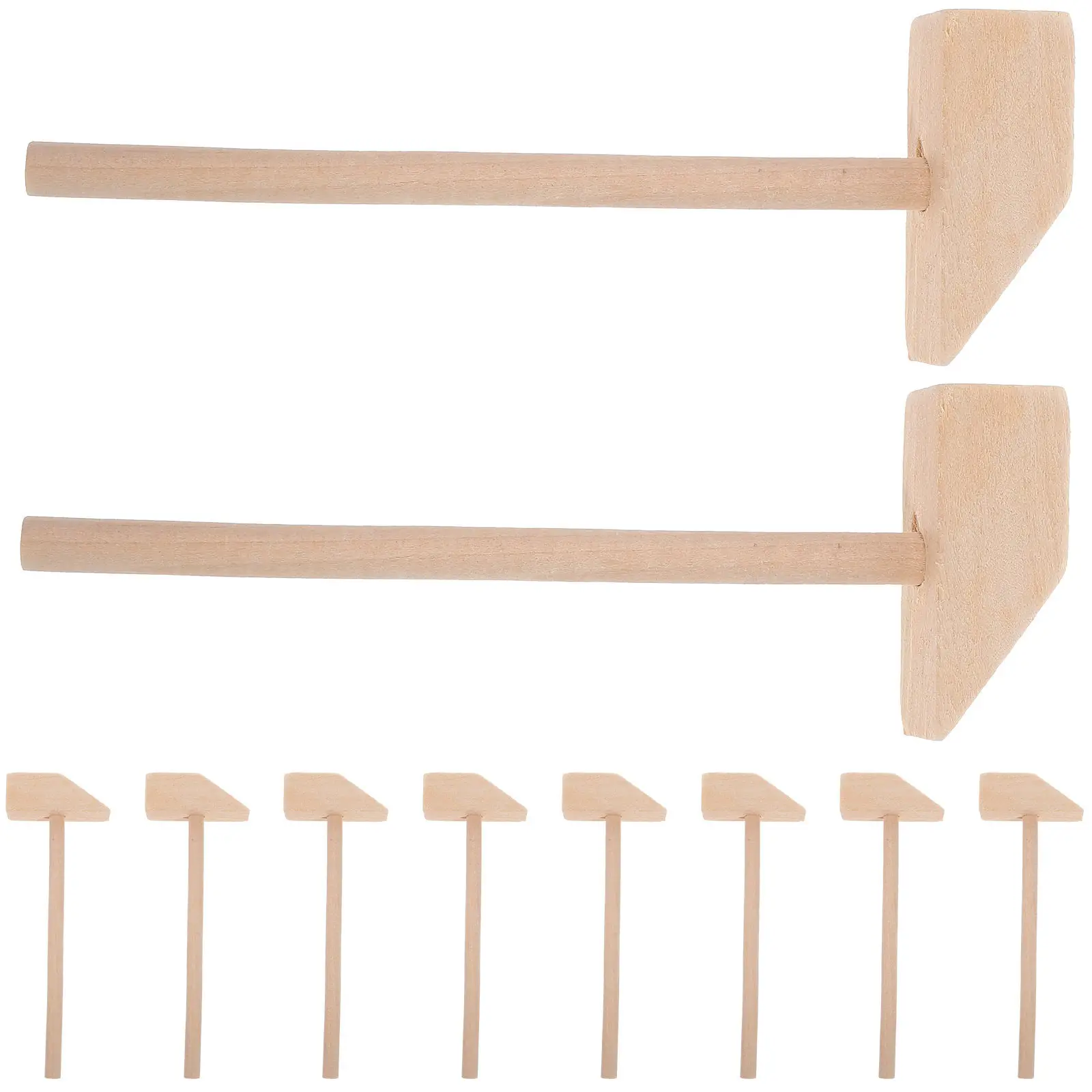 

10Pcs Mini Wooden Mallets Small Wood Hammer Hand Strength Training Muscle Development Classroom Use Wooden Hammer