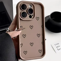 Love Heart Phone Case For iPhone 16 Pro Max Case iPhone 11 17 14 12 15 13 Pro Max XR XS 7 Plus SE Shockproof Soft Silicone Cover