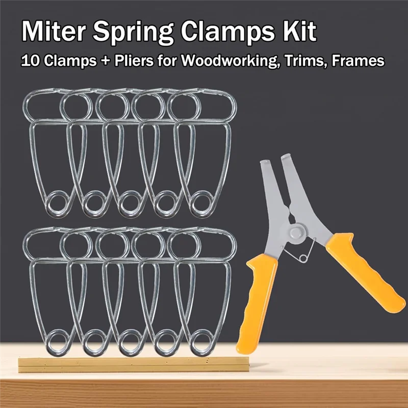 ELEG-verstekveertangset met 1 verstekveertang, 10 verstekklemmen, perfect voor frames, verstekverbindingen van composietmateriaal