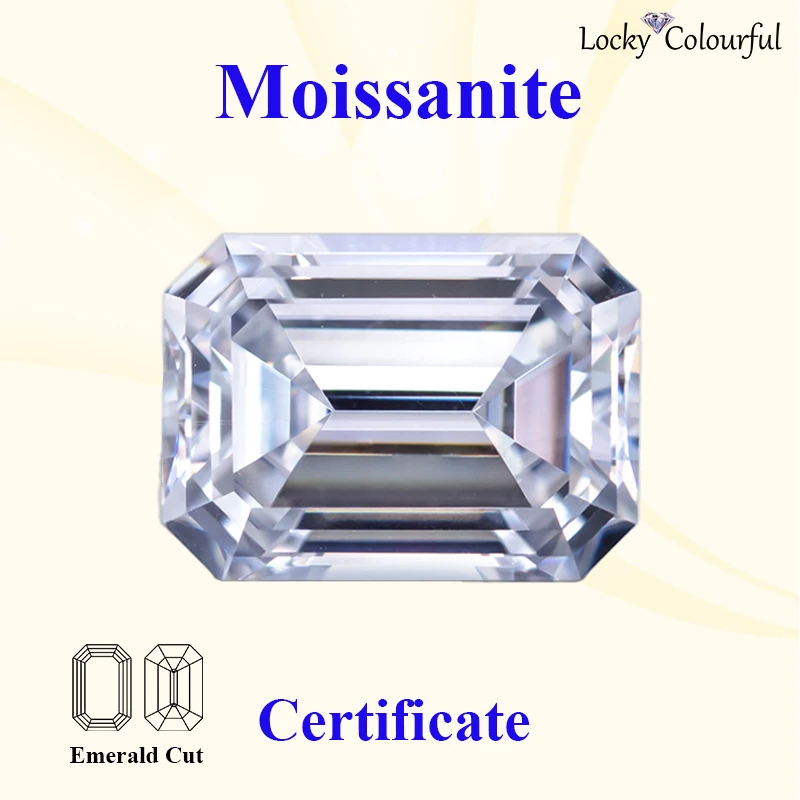 

Moissanite Emerald Cut D Color with GRA Certificate VVS1 for Beads Charms Jewelry Making Necklace Earrings Main Materials