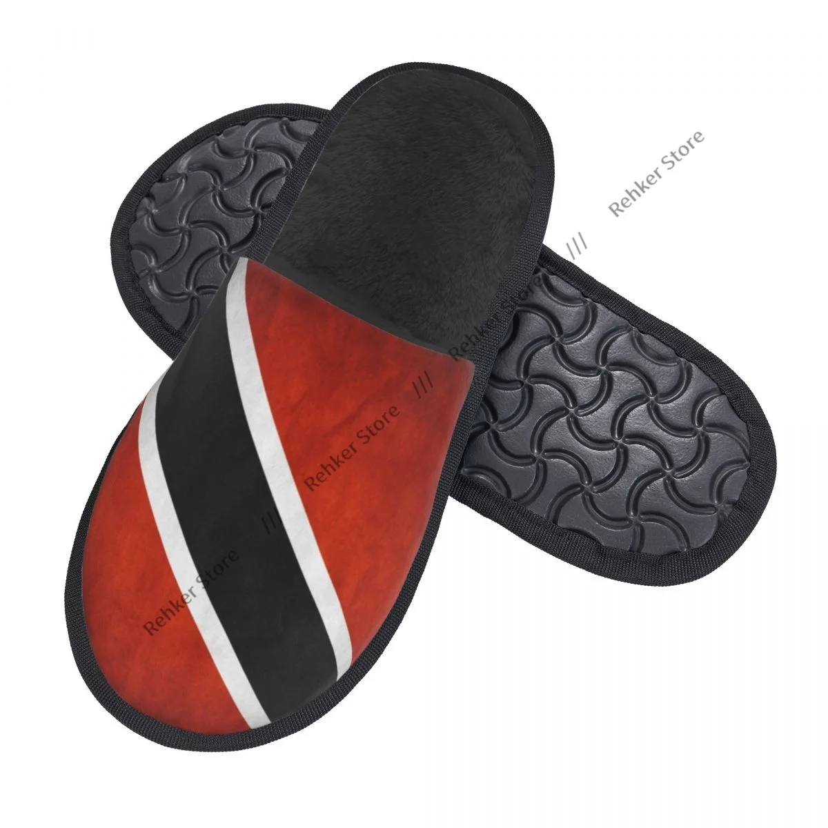 Home Slippers Indoor Bedroom Slipper Trinidad And Tobago Flag Flip Flops Autumn Winter Furry Plush Shoes