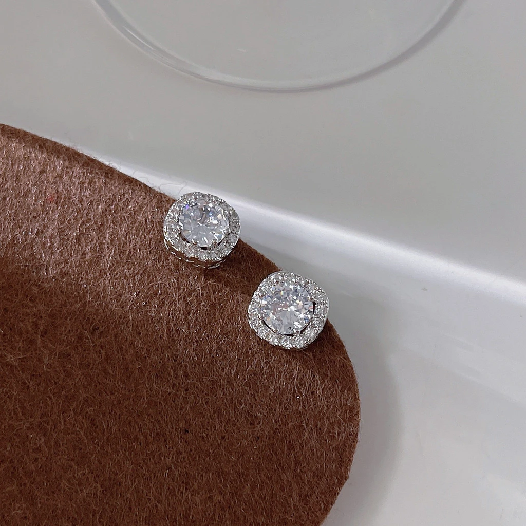 Luxury AAA CZ Stud Earrings For Women Romantic Elegant Female Daily Earrings 7 Colors Available Wholesale Dropshipping