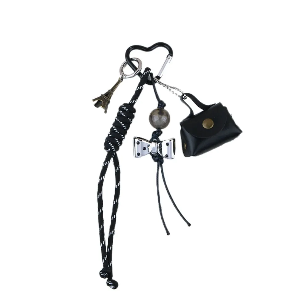 

Sweet With Coin Purse Braid Rope Keychain Braid Bag Accessories Bow Bag Pendant Key Ring Bag Hanging Weave Nylon Rope Ladies
