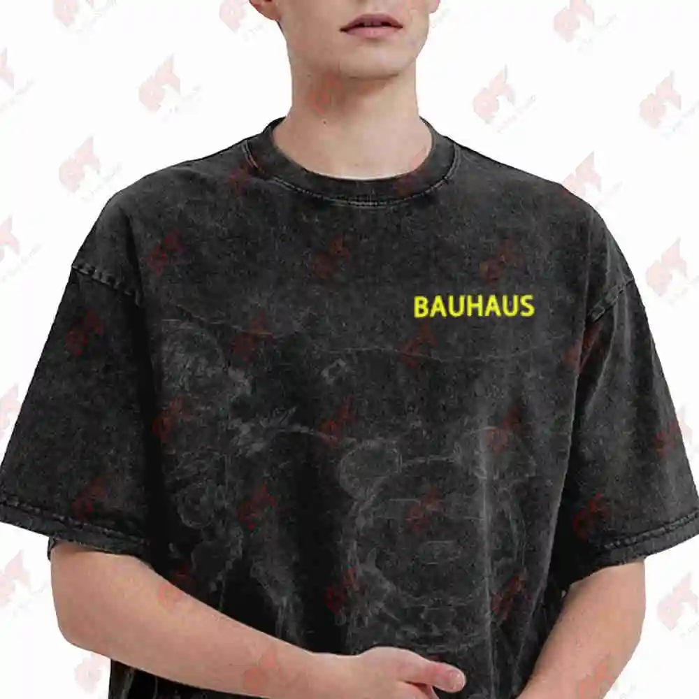 Bauhaus Mask Rock Band Vintage Washed Tee Pure Cotton T-Shirt