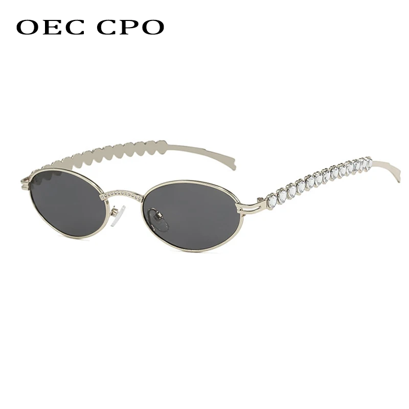 Fashion Luxury Diamond occhiali da sole donna Vintage Brand strass occhiali da sole donna Trendy Round Eyewear Lunette De Soleil Femme