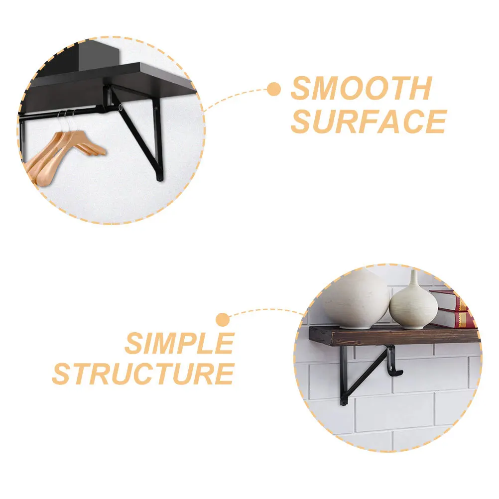 

2pcs Heavy Duty Metal Shelf Bracket Wall Mounting Frame Load Bearing Support Floating Shelves Plant Shelf Closet Hanger Pole