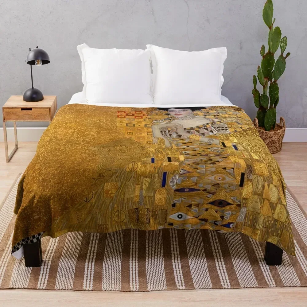 

THE LADY IN GOLD - GUSTAV KLIMT Throw Blanket Summer Soft Beds Bed Fashionable Blankets Tourist Quilt Custom Blankets