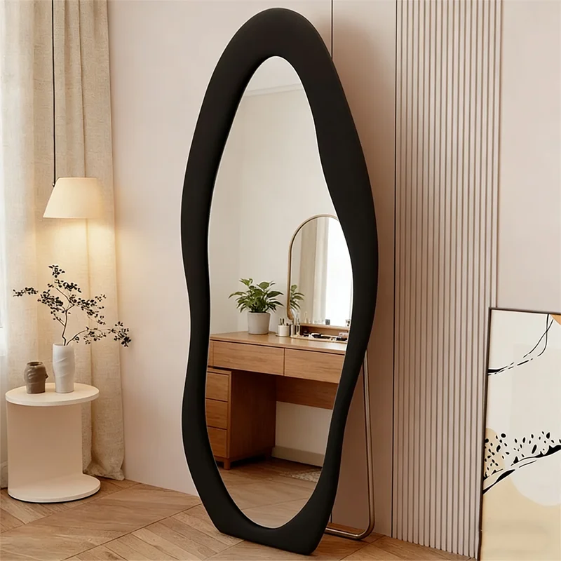 Full-body Flannel Arched Mirror Velvet Dressing Floor Standing Home Decoration Bathroom Mirror 170*70cm