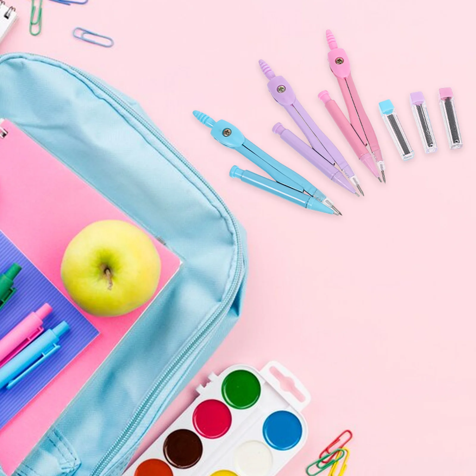 3 مجموعات من البوصلة المعدنية، أداة رسم هندسية احترافية للطلاب، المكتب المدرسي، المنزل، تصميم سهل التشغيل #5