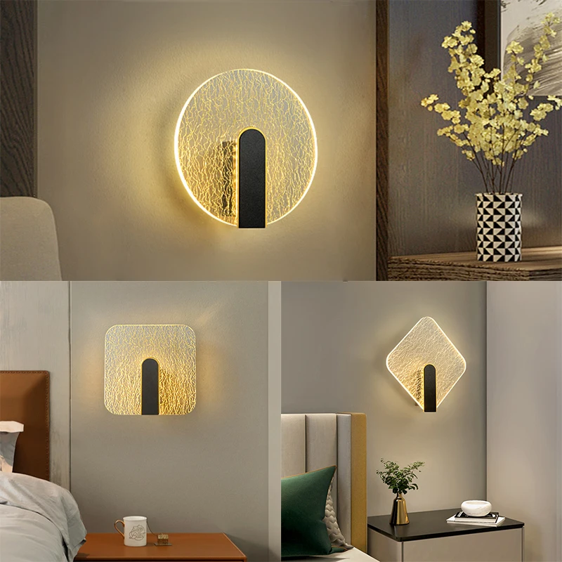 lampadas de parede led acrilicas para quarto cabeceira escadas luz de parede criativa lampada decorativa luxo abajur acrilico 01