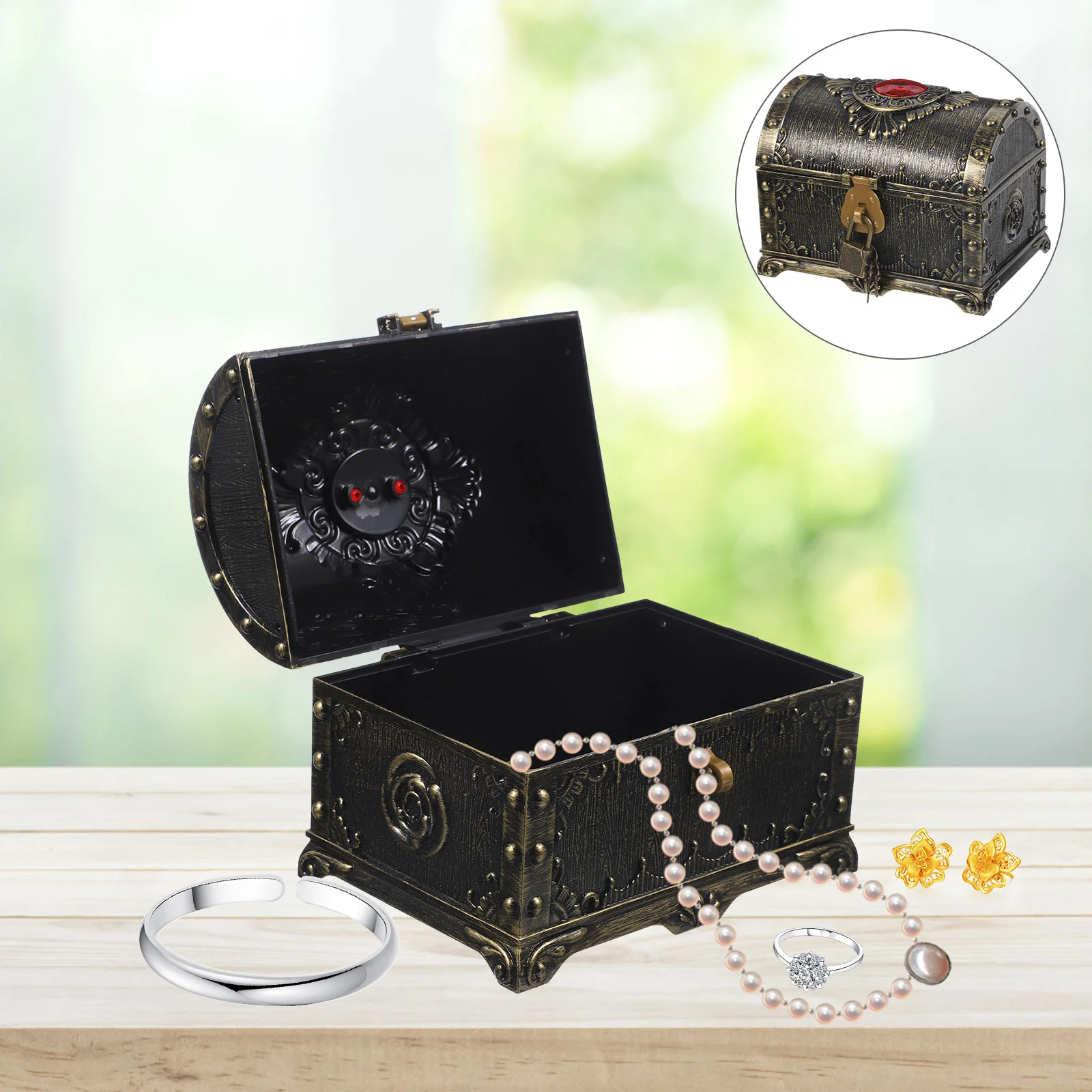 

Display Case Treasure Chest Ornaments Decorations Plastic Candy Jewelry Boxes for Packaging