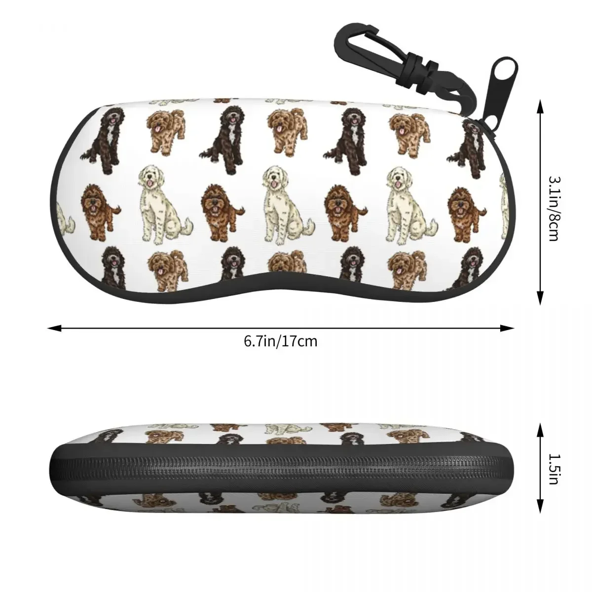 Poodle Cross  Sunglasses Soft Case Neoprene Zipper Labradoodle Sproodle Shell Eyeglass Case Protective Box For Glasses