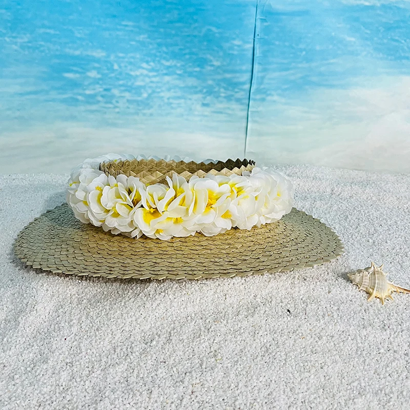 2025 New Fashion Straw Hat Sun Hat Summer Beach Crownless Straw Sun Hat for Women Papale Lauhala Straw Hats Hawaii Visors