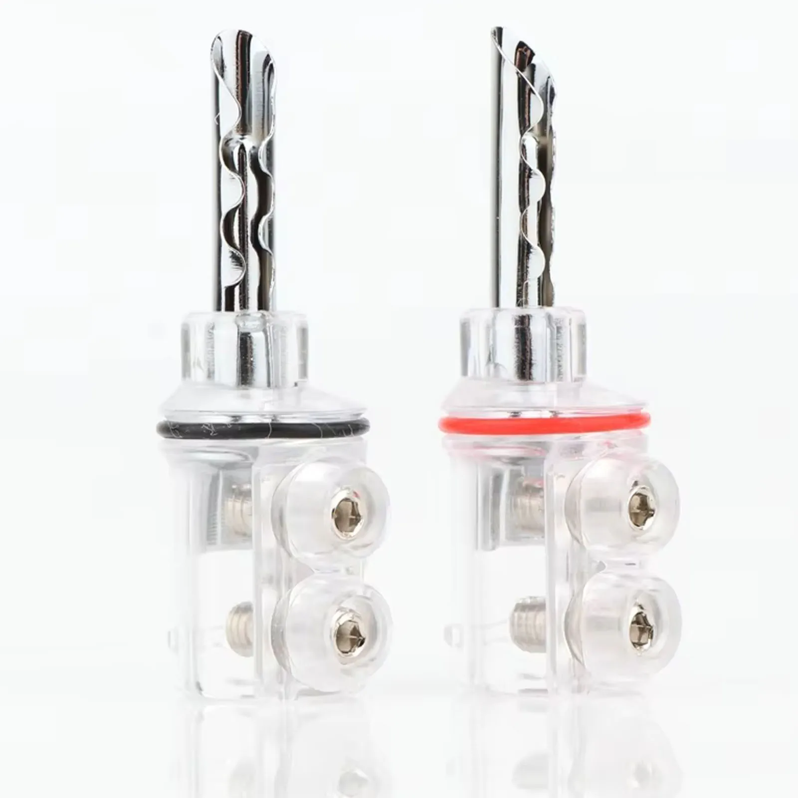 

HiFi Banana Plug Rhodium/Gold Plated BFA Z-type Banana Transparent Cover Audio Plug For 4-8MM Speaker Cable Diameter