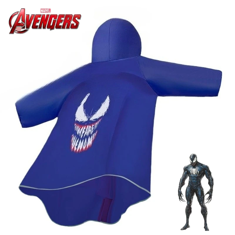 

Студенческий плащ с героями мультфильмов Marvel Venom, творческая личность, домашнее портативное водонепроницаемое пончо для мальчиков, периферийные устройства в стиле аниме, подарки