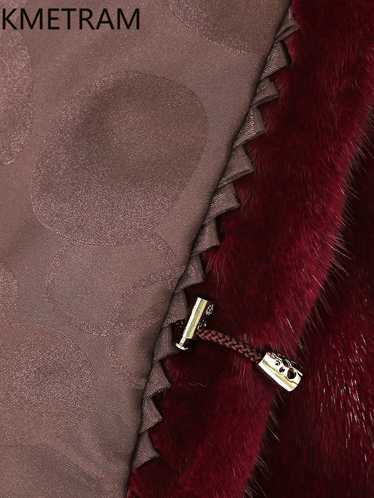 Damski płaszcz z naturalnego futra norek, wysokiej jakości kurtka futrzana o średniej długości, zimowe ubrania, nowości 2025, kurtki damskie, fourrure