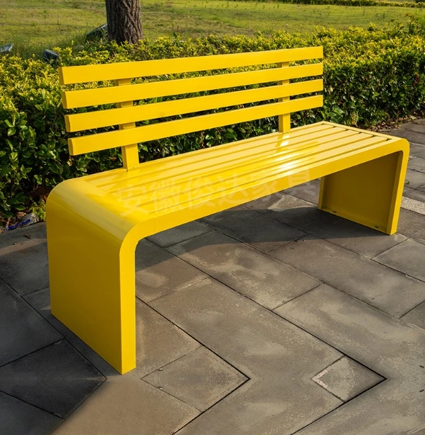 

Outdoor Waterproof Sales Park New Hotel Patio 2022 Design Wholesale Steel Wooden Garden Bench