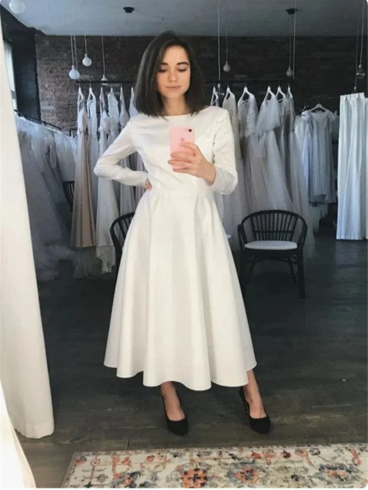 Robe trapèze à manches longues pour fête d'anniversaire, robe de soirée formelle élégante et minimaliste, robe classique pour patients de mariage, nouveau, 2024