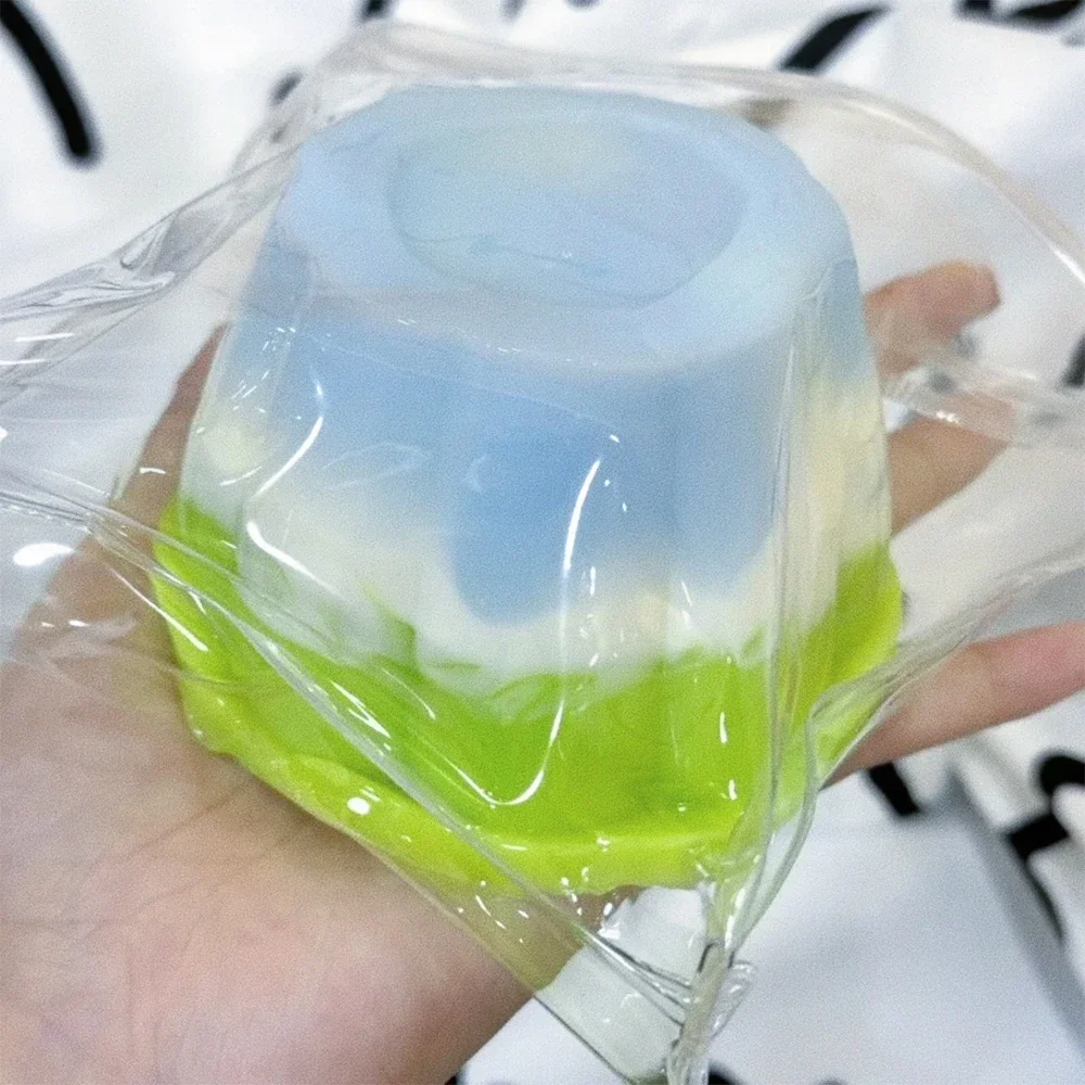 

Taba Squishy Silicone Big Pudding Refreshing Color Sky Cloud Grass Pudding Cute Jelly Pudding Squishy Hand Relax Stress Release