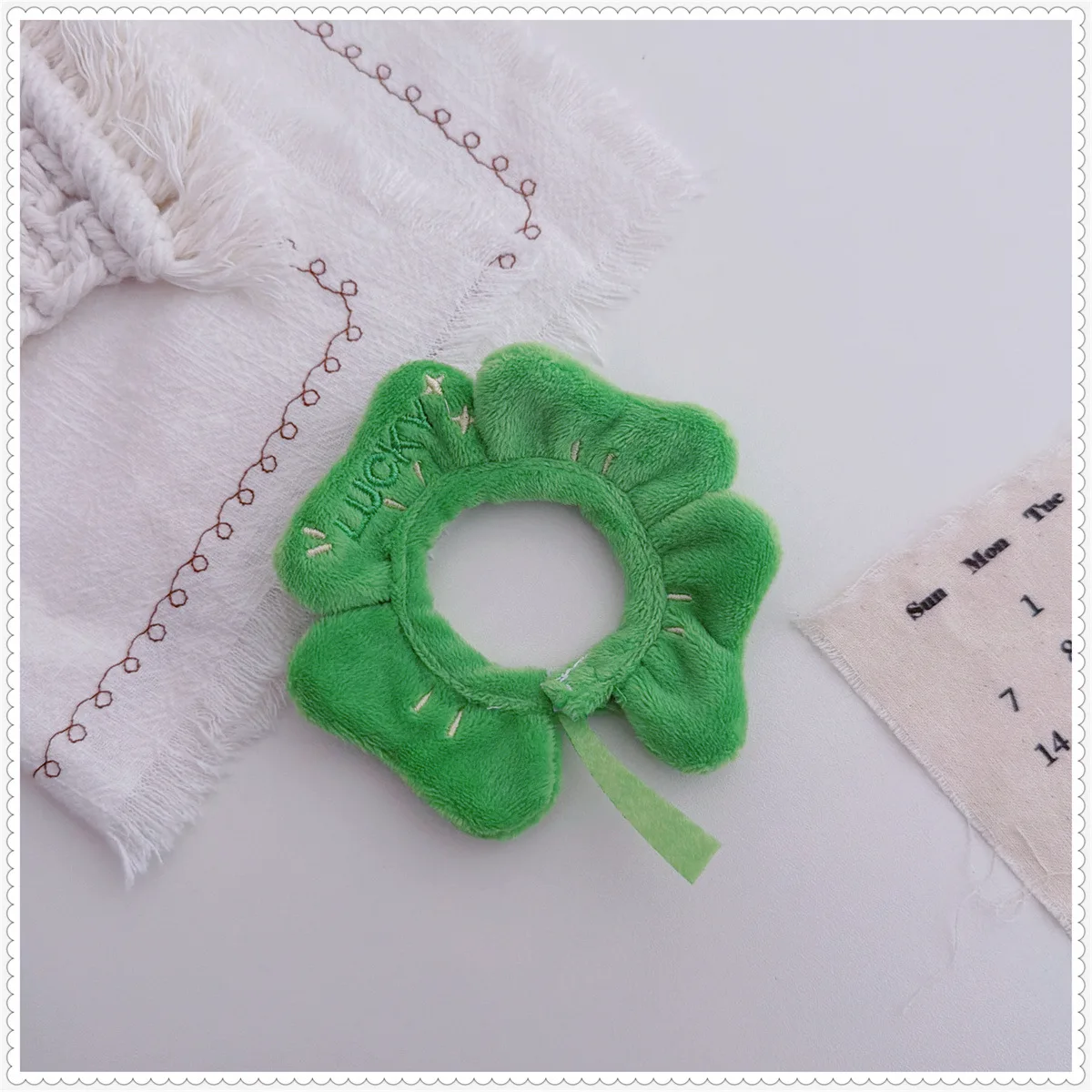 10-17cm Kawaii Mini Idol Doll Clothes Cartoon Cute Four Leaf Clover Headband Hat Plush Doll Clothes Accessories Toys Gifts
