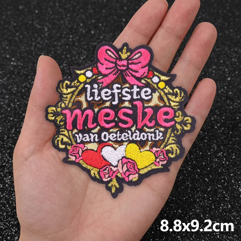 Oeteldonk embleem strijk-op borduurwerk patch Nederlandse carnavalspatch voor kleding ex op het bier applicatie opnaaibadges STELT ME AON