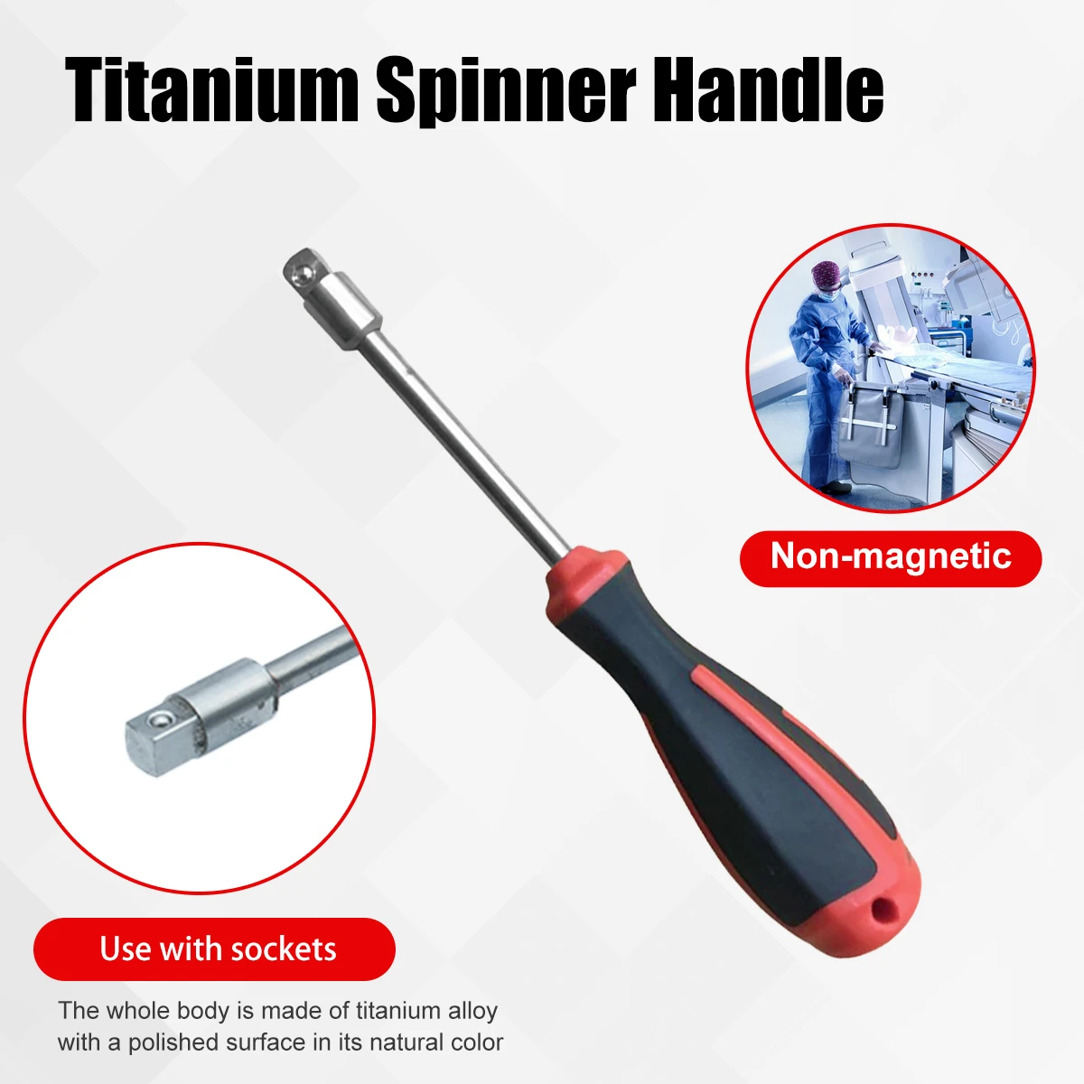 German Style Titanium Spinner Handle With Non-magnetic Spanner for Industry Use   T1179