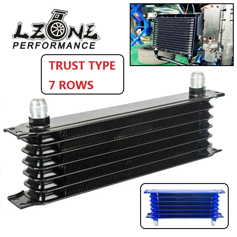 LZONE - Universal 7Rows An-10An Universal Engine Transmission Oil Cooler Trust Type 7 rows Oil Cooler Blue,Black JR5107