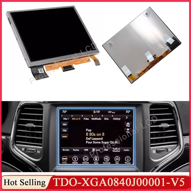 Pantalla Táctil LCD Uconnect de 8.4 Pulgadas TDO-XGA0840J00001-V5 TDO-XGA0840J00001 LMB5J00001-V4BL-A para Jeep Chrysler Dodge 2018-2023