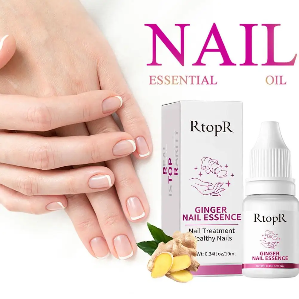10ml Ginger Nail Essence Nourishing Rough Nails Anti Paronychia Thicken Crack Nail Fungal Nail Treatment Essence Hand Foot CARE