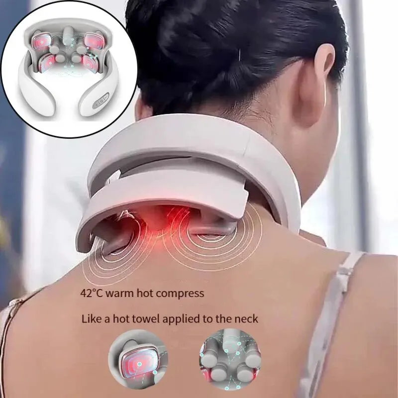 Charging Neck Massager Intelligent Heating Hot Pressing Magnetic Pulse Fashion Multi User Usage Portable Pulse Neck Massage