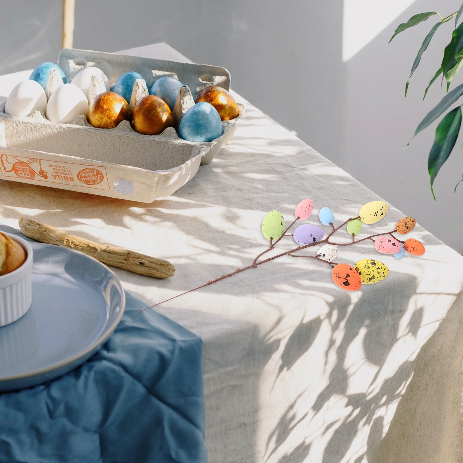 

4 Pcs Egg Decoration Hanging Decorations Eggs Easter Tree Branches Plastic Artificial Bouquet