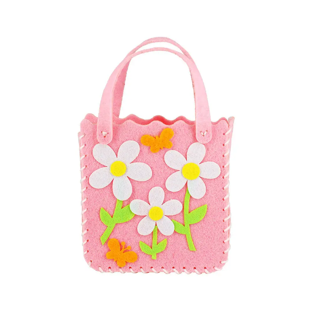 

6 Set DIY Nonwovens H bags Girls Tote Bag Material Puzzle Cartoon Toddler Sewing Kit Lightweight Durable Reusable