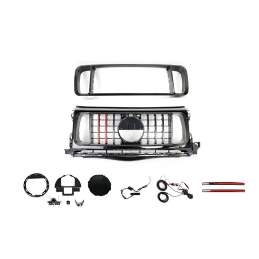 R‑StyleDryCarbon Fiber Front Center Grille, Bumper Replacement Accessories Fit for Mercedes‑Benz G Class W464 W463A G63 G500 G55