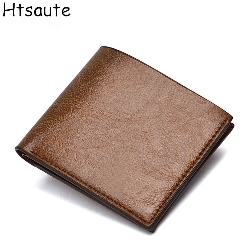 Retro Leather Men Wallet Multi-function Card Slot Coin Purse Anti-theft Money Clip Breathable Lightweight Storage cartera hombre