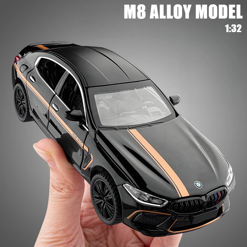 

1:32 M8 MANHART Sports Car Alloy Model Diecast Metal Scale Miniature Sound Light Model Children Toy Gift Vehicles