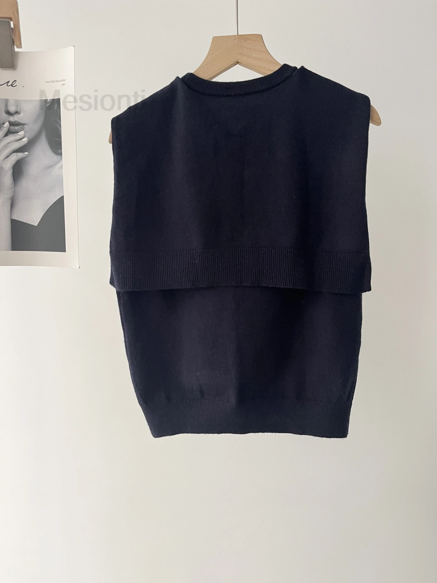 New 2024 Women\'s Wool Sweater Vest Autumn Commuter Fake Two-piece Knitted Shawl Sleeveless Vest Knitted Vest y2k tops sin mangas