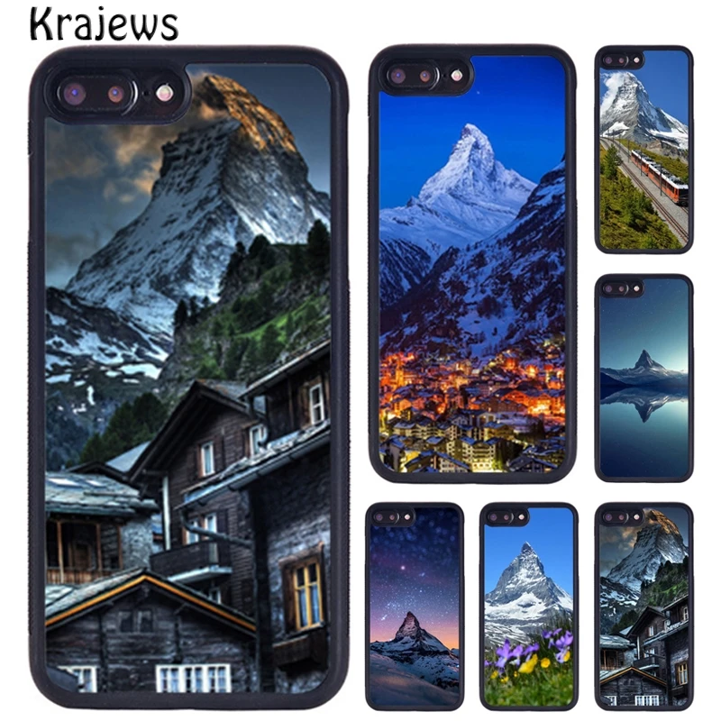 Krajews Zermatt Matterhorn Swiss Mountain Phone Case For iPhone 16 15 14 XR XS 11 12 mini 13 Pro MAX Plus cover coque